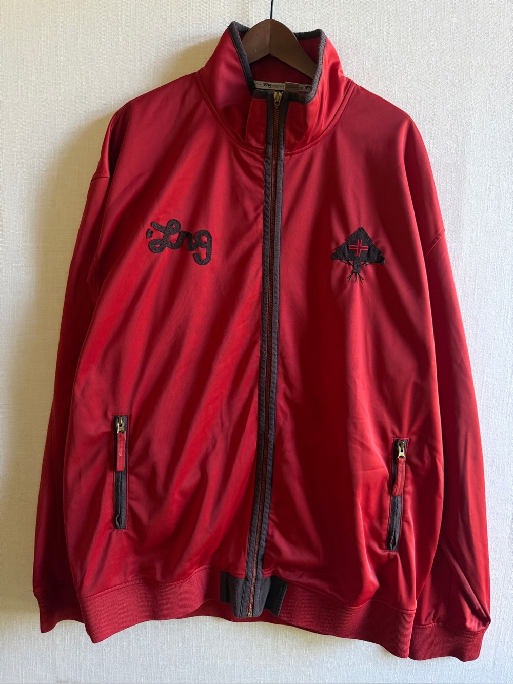 VINTAGE LRG Roots & Equipment Red Full Zip Track Jacket XXXXL